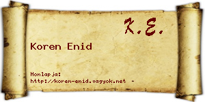 Koren Enid névjegykártya